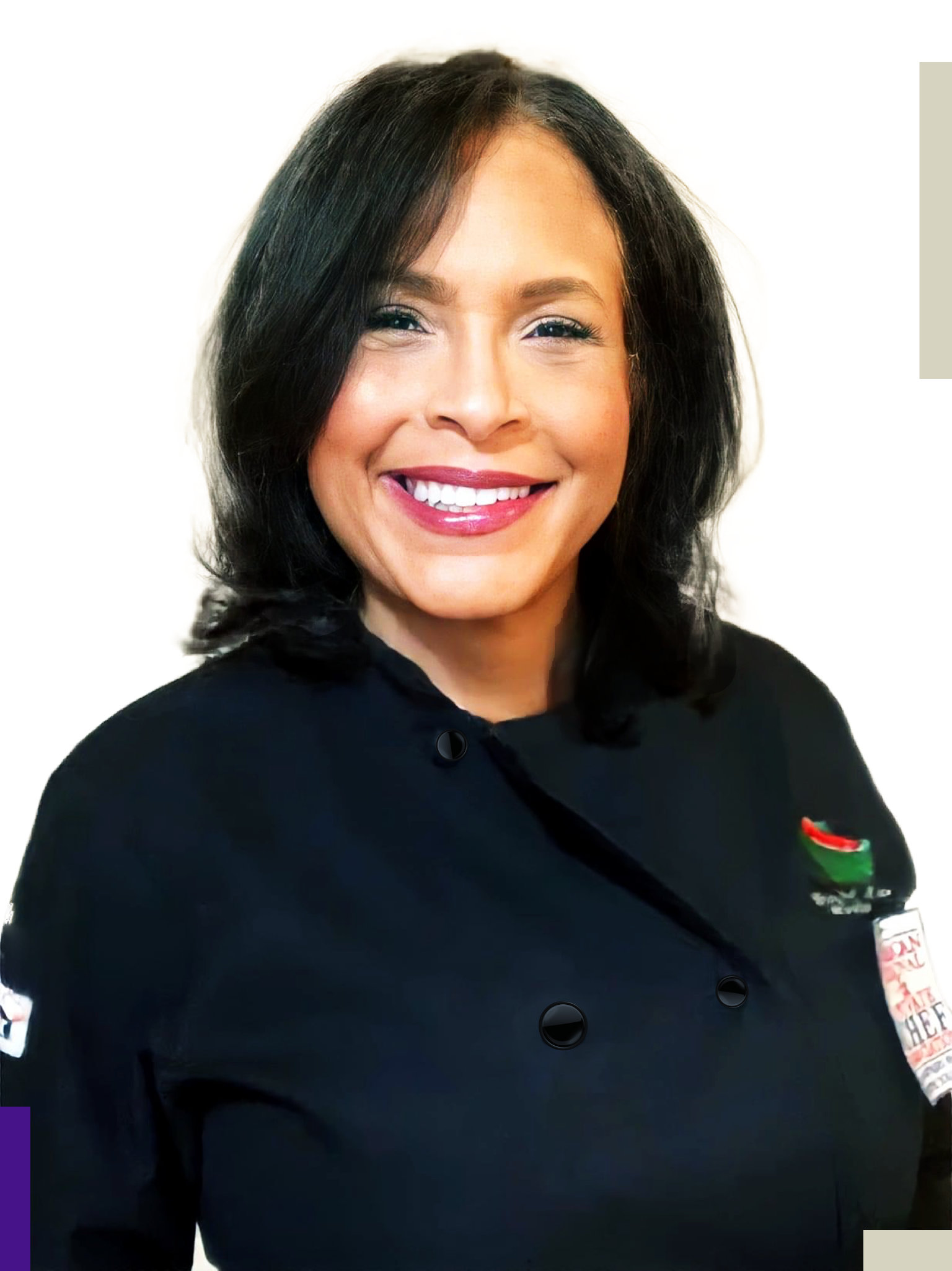 Chef Tira Wearing A Black Jacket